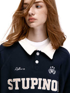 Vintage Polo Collar Waffle Jersey Sweatshirt - COPPING THREADS - CHICISLAND