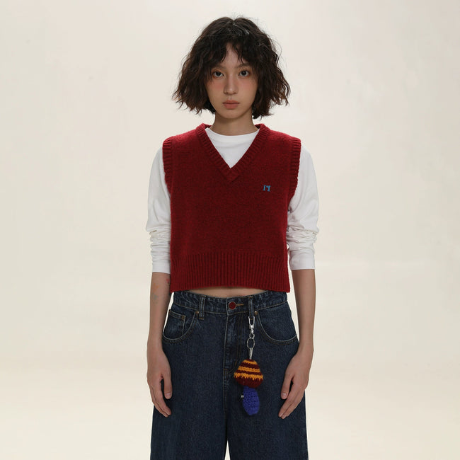 Vintage Preppy Knit Vest - COPPING THREADS - MOROMORO Hover Image