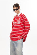 Vintage Preppy Striped Long Sleeve Tee - COPPING THREADS - CHICISLAND