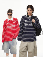 Vintage Preppy Striped Long Sleeve Tee - COPPING THREADS - CHICISLAND