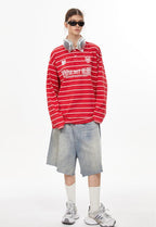 Vintage Preppy Striped Long Sleeve Tee - COPPING THREADS - CHICISLAND