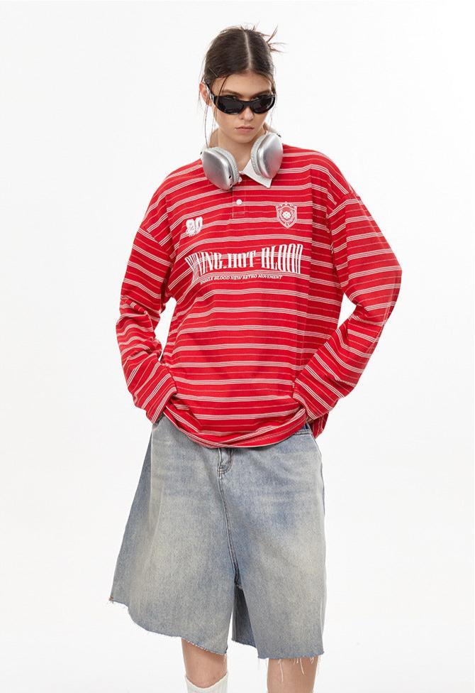 Vintage Preppy Striped Long Sleeve Tee - COPPING THREADS - CHICISLAND