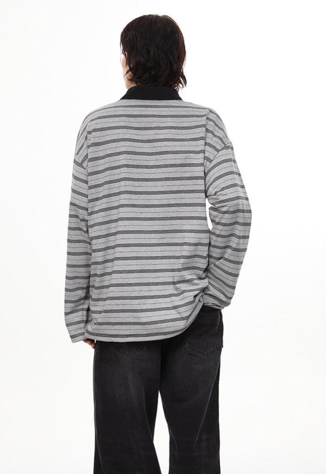 Vintage Preppy Striped Long Sleeve Tee - COPPING THREADS - CHICISLAND