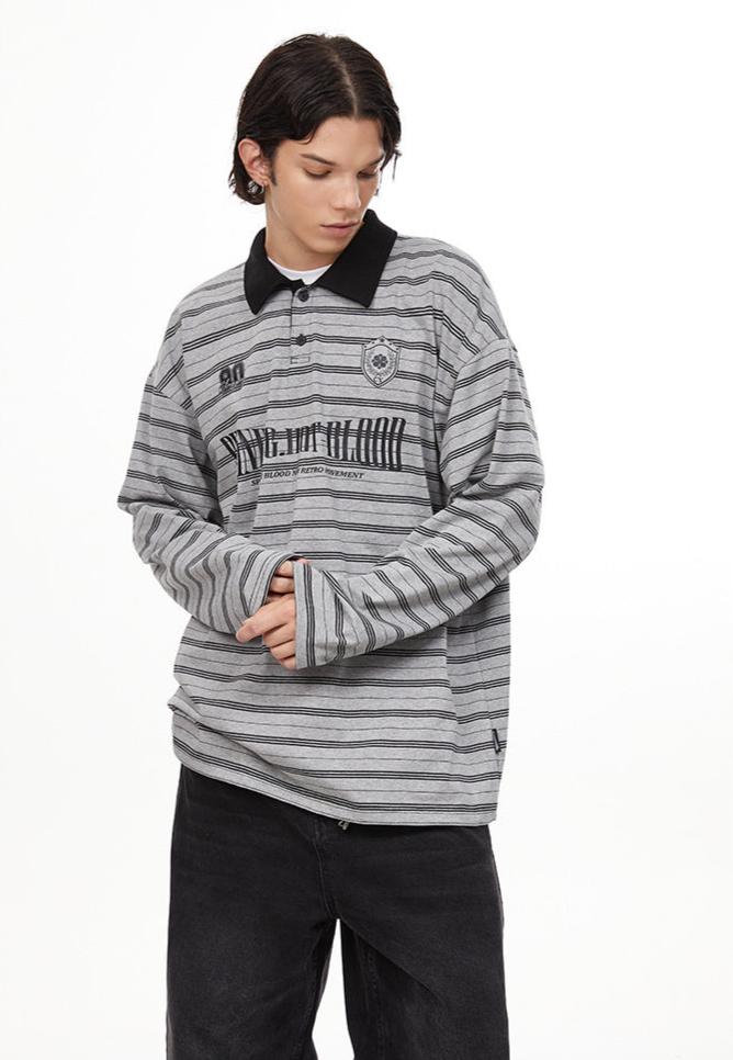 Vintage Preppy Striped Long Sleeve Tee - COPPING THREADS - CHICISLAND