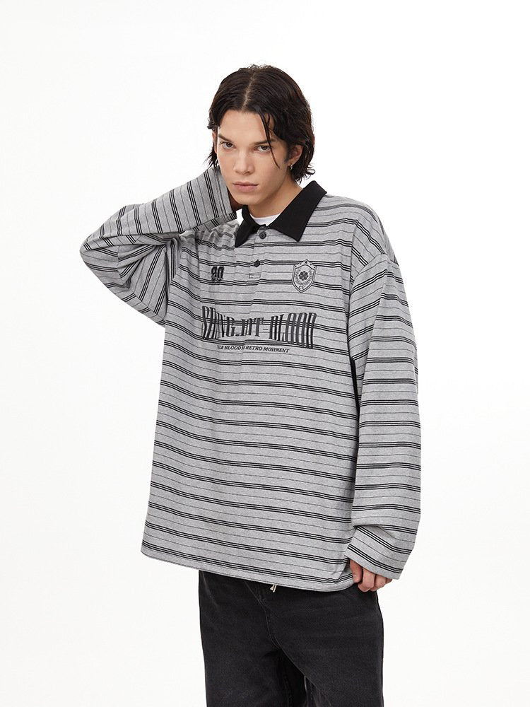 Vintage Preppy Striped Long Sleeve Tee - COPPING THREADS - CHICISLAND