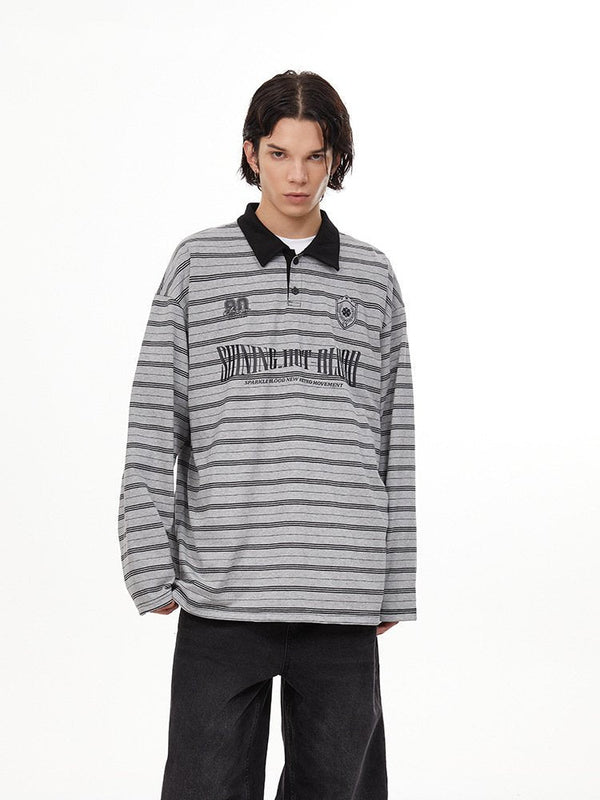 Vintage Preppy Striped Long Sleeve Tee - COPPING THREADS - CHICISLAND