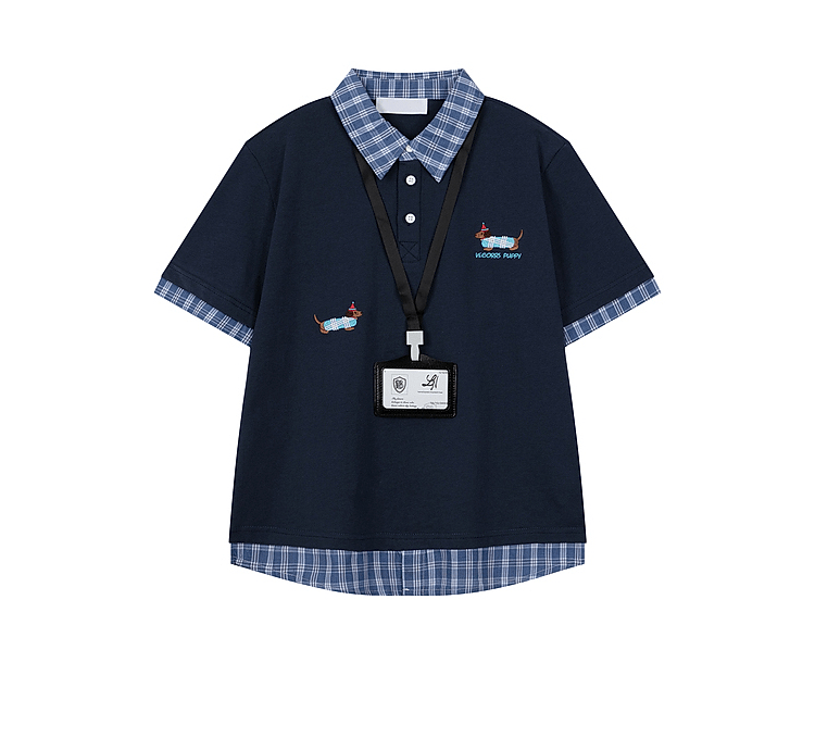 Vintage Puppy Embroidered Plaid Polo Tee - COPPING THREADS - CT Coquette