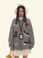 Vintage Puppy Knit Cardigan - COPPING THREADS - CHICISLAND