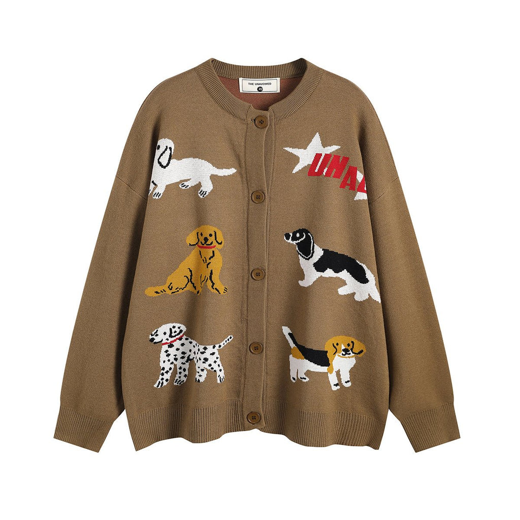 Vintage Puppy Knit Cardigan - COPPING THREADS - CHICISLAND