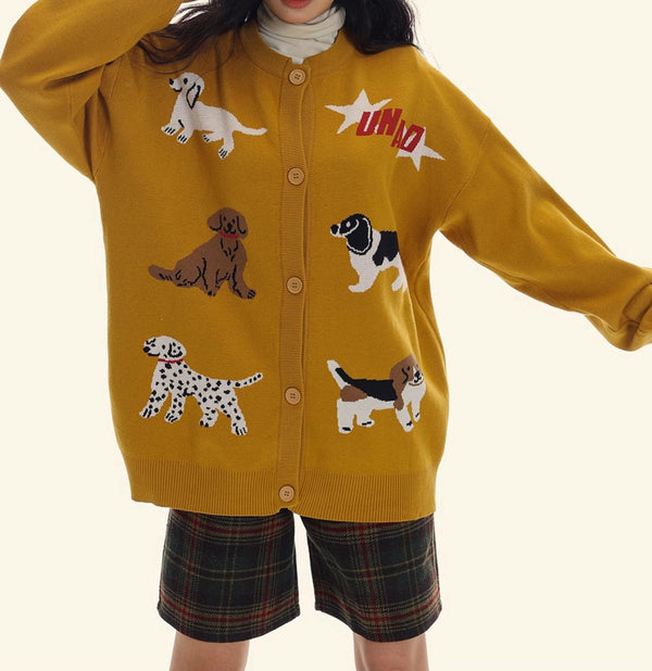 Vintage Puppy Knit Cardigan - COPPING THREADS - CHICISLAND