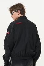 Vintage Racing Elements Embroidered Stand Collar Jacket - COPPING THREADS - Harsh and Cruel