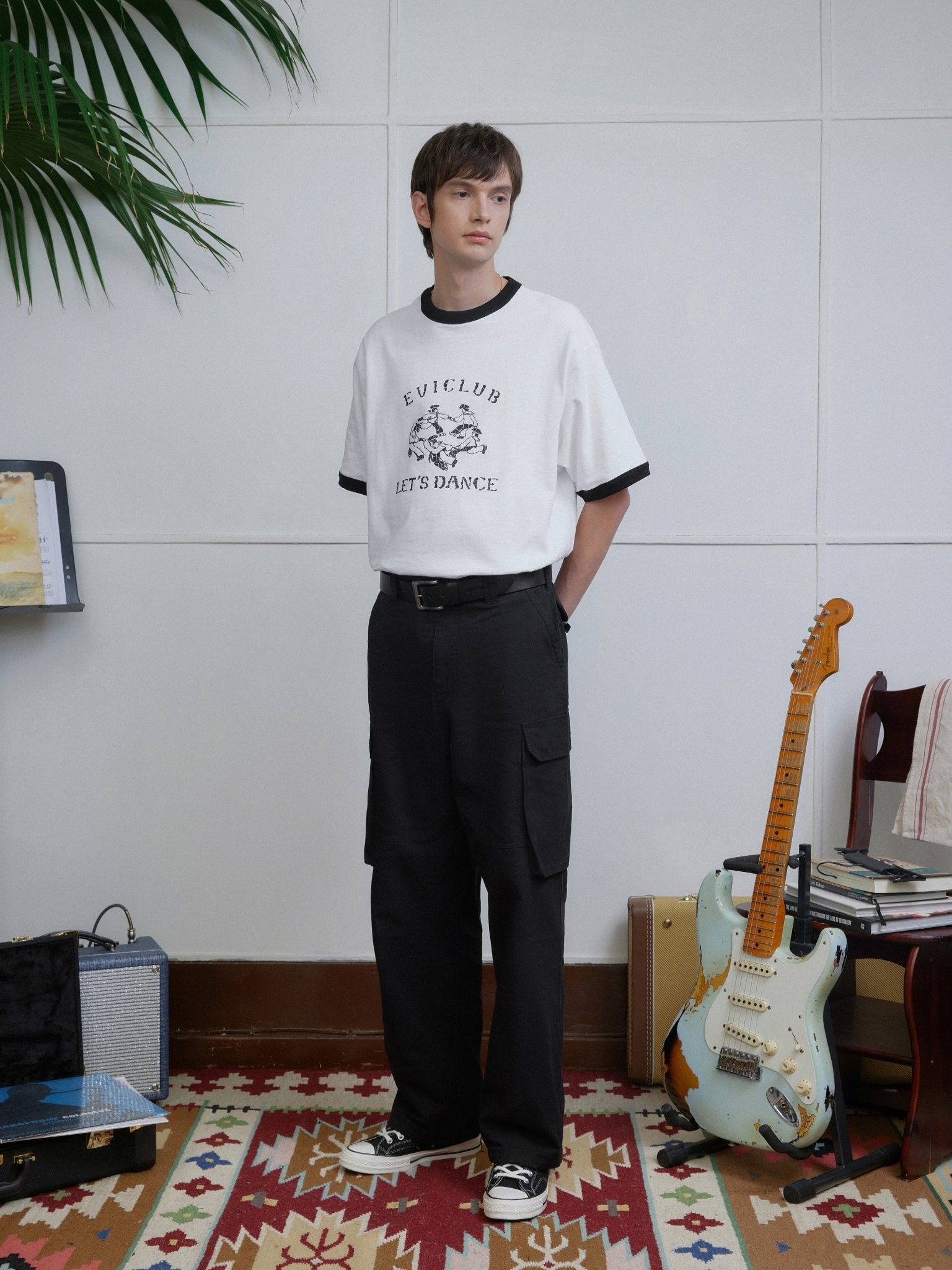 Vintage T-Shirt mit gerolltem Saum und Used-Look Zweitbild