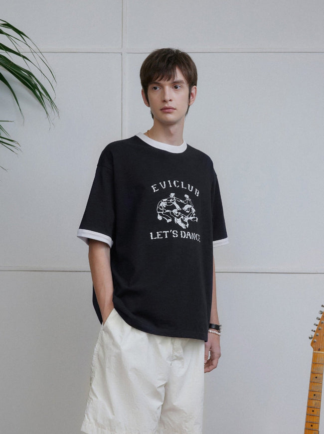 Vintage Rolled Hem Distressed Print Tee - COPPING THREADS - CT Select Hover Image