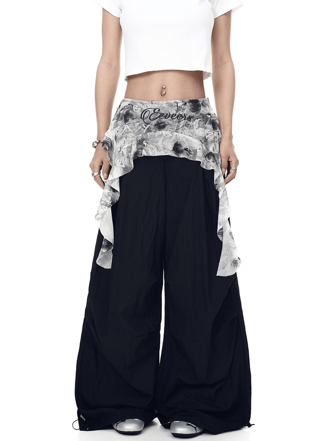 Vintage Ruffled Lace Parachute Pants - COPPING THREADS - CT Select Hover Image