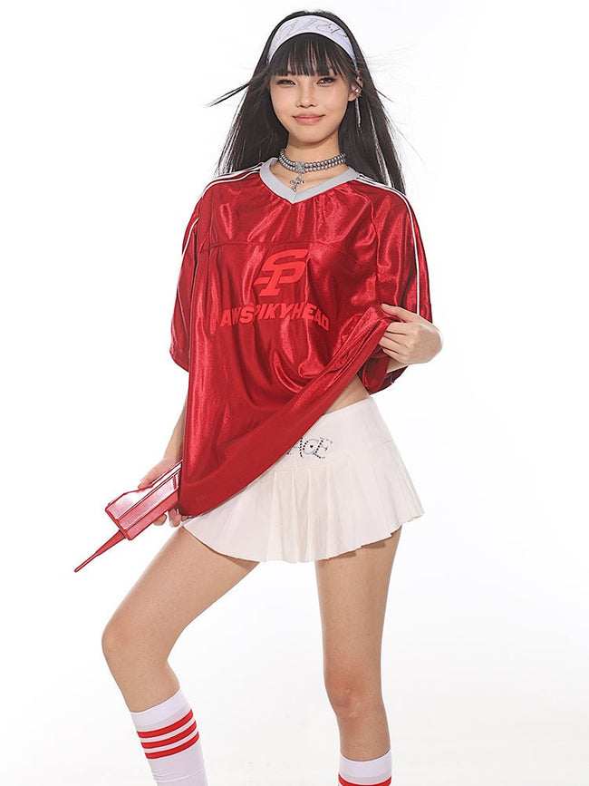 Vintage Satin Stripe Sports Jersey Tee - COPPING THREADS - CT Select Hover Image