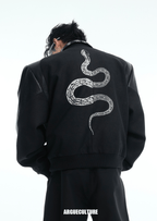 Vintage Snake - Print Deconstructed Bomber Jacket - COPPING THREADS - ArguE CulturE
