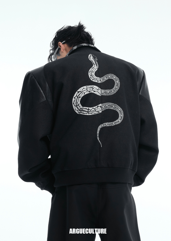 Vintage Snake - Print Deconstructed Bomber Jacket - COPPING THREADS - ArguE CulturE