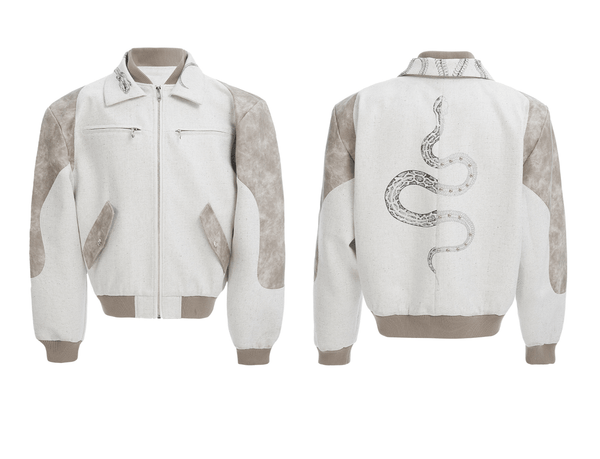Vintage Snake - Print Deconstructed Bomber Jacket - COPPING THREADS - ArguE CulturE