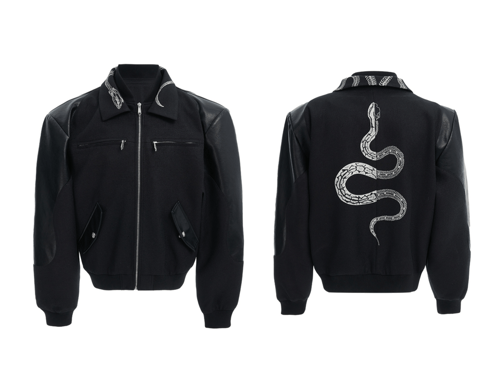 Vintage Snake - Print Deconstructed Bomber Jacket - COPPING THREADS - ArguE CulturE