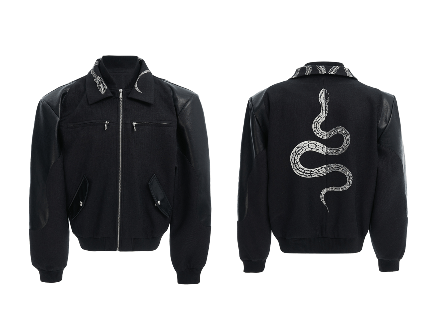 Vintage Snake - Print Deconstructed Bomber Jacket - COPPING THREADS - ArguE CulturE