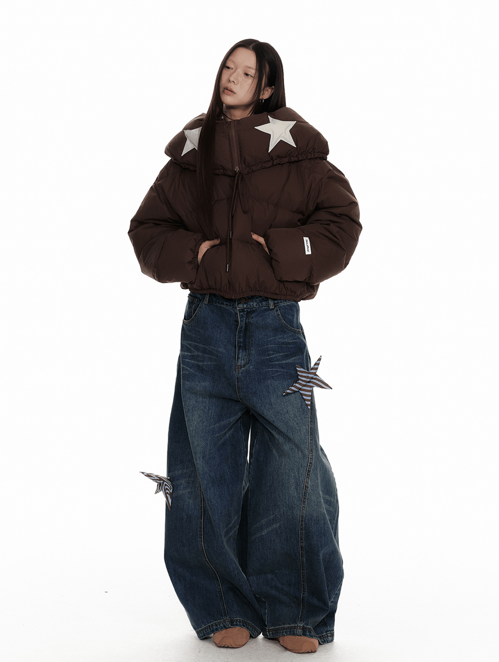 Vintage Star Patch Wide - Leg Denim - COPPING THREADS - Jikoo