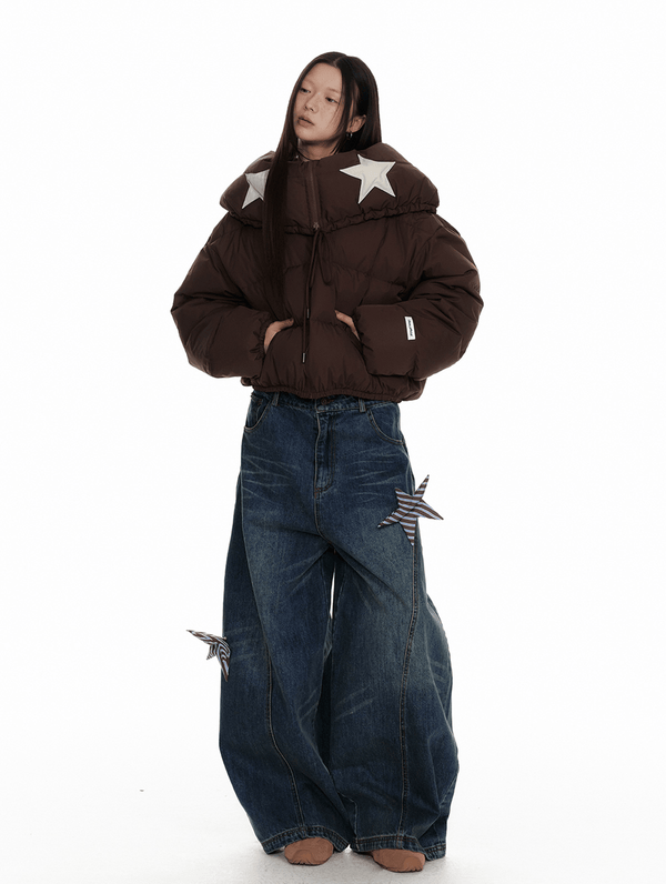 Vintage Star Patch Wide - Leg Denim - COPPING THREADS - Jikoo