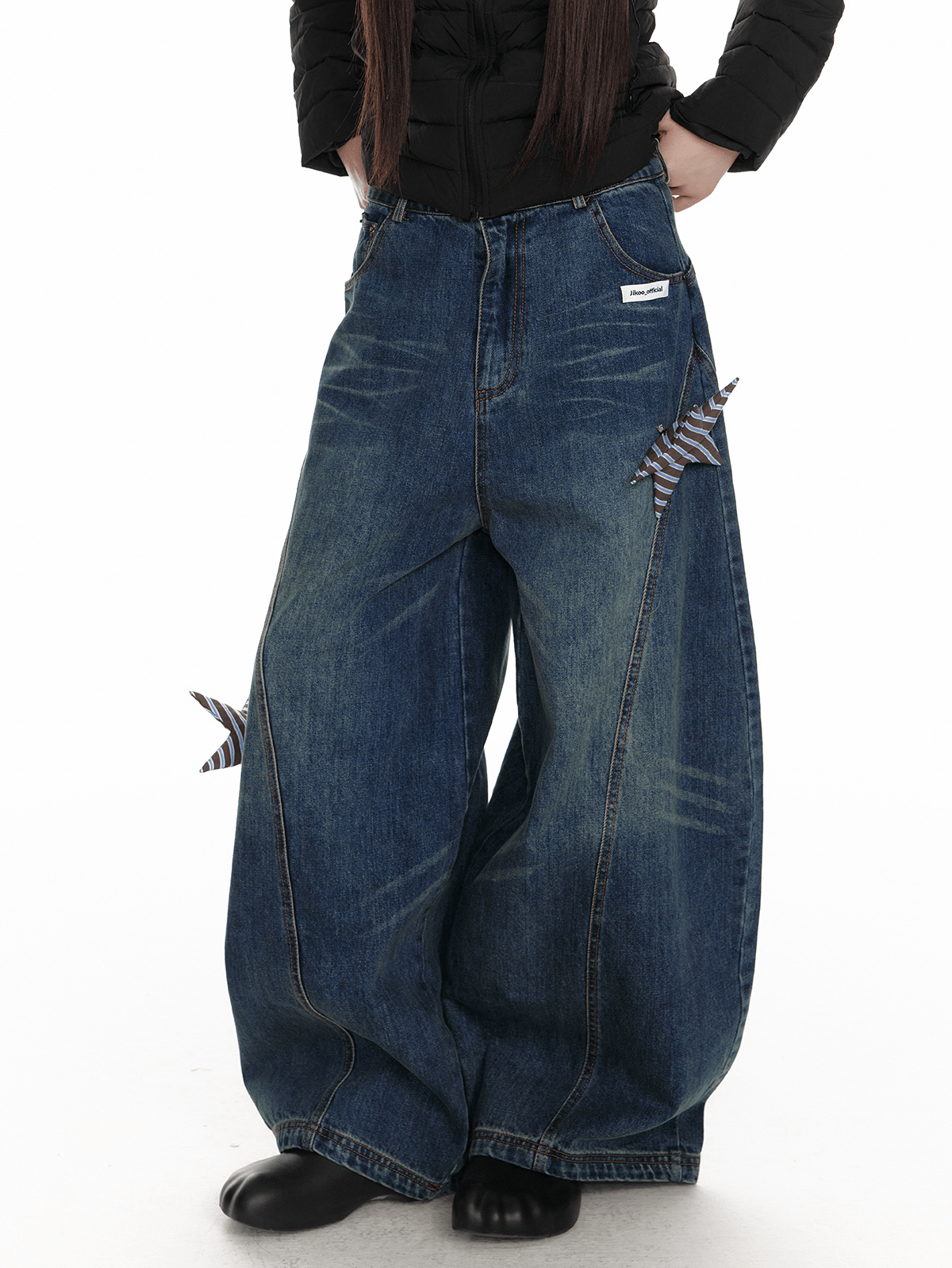 Vintage Star Patch Wide - Leg Denim - COPPING THREADS - Jikoo