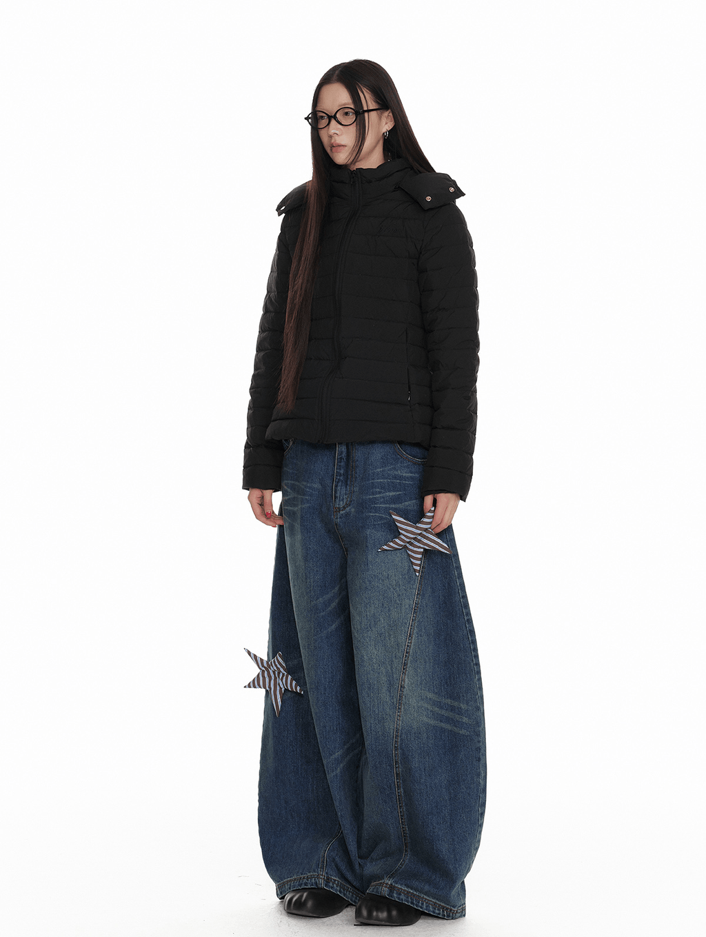 Vintage Star Patch Wide - Leg Denim - COPPING THREADS - Jikoo