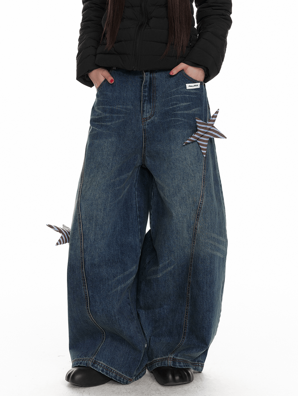 Vintage Star Patch Wide - Leg Denim - COPPING THREADS - Jikoo