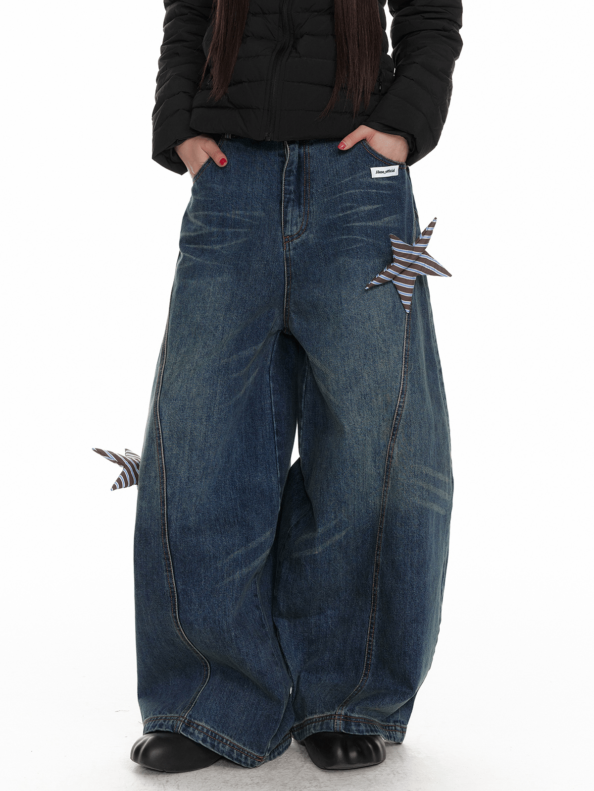 Vintage Star Patch Wide - Leg Denim - COPPING THREADS - Jikoo