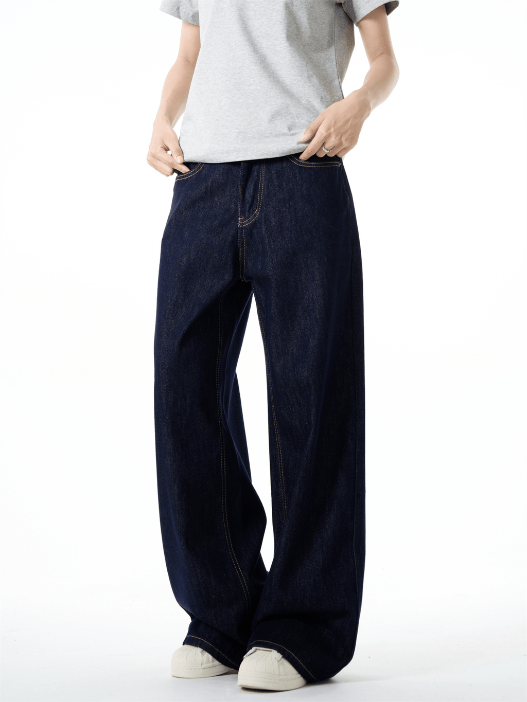 Vintage Straight Fit Wide - Leg Denim Jeans - COPPING THREADS - CT Basics