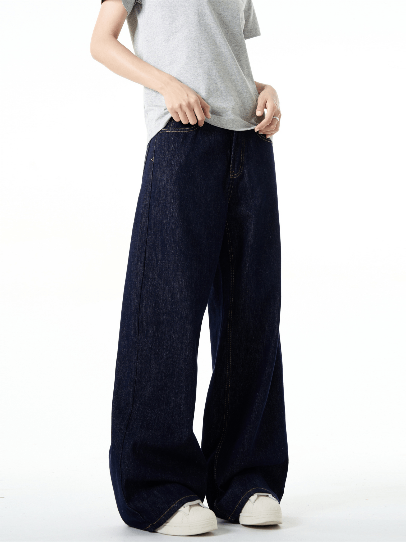 Vintage Straight Fit Wide - Leg Denim Jeans - COPPING THREADS - CT Basics