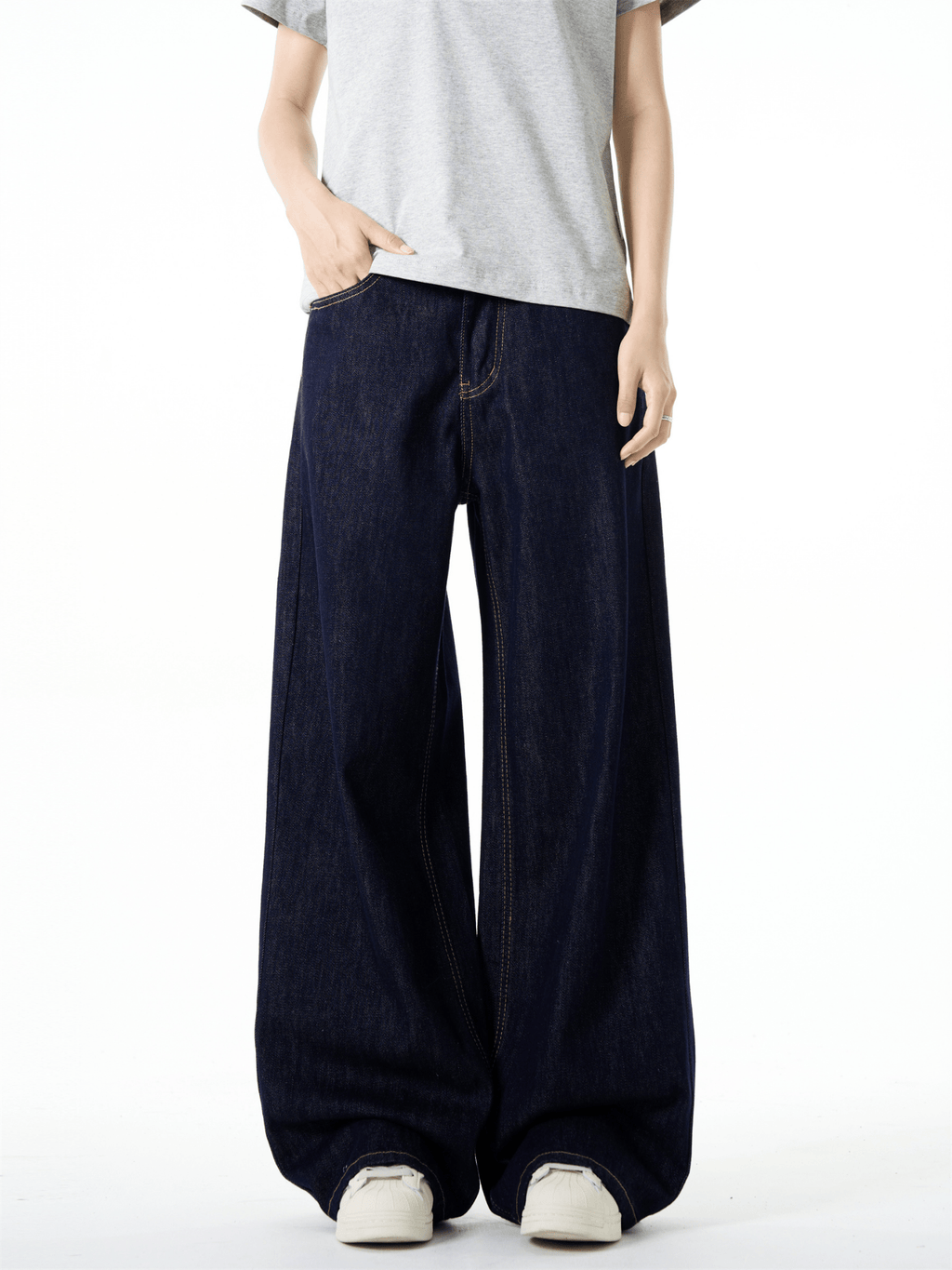 Vintage Straight Fit Wide - Leg Denim Jeans - COPPING THREADS - CT Basics