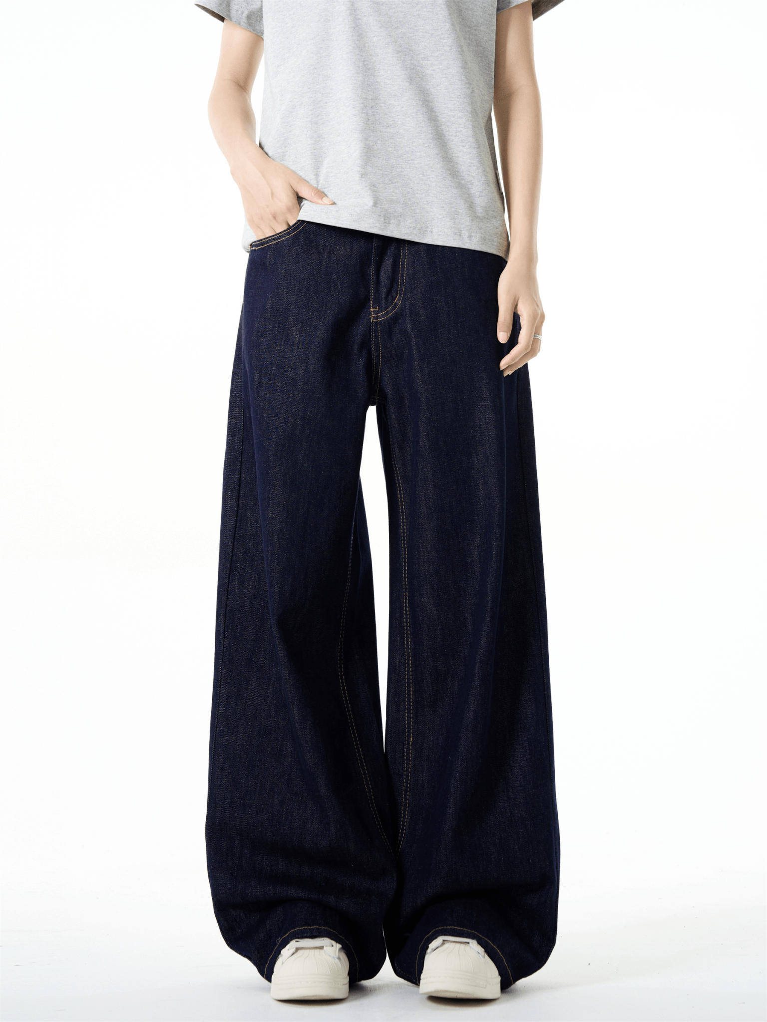 Vintage Straight Fit Wide - Leg Denim Jeans - COPPING THREADS - CT Basics