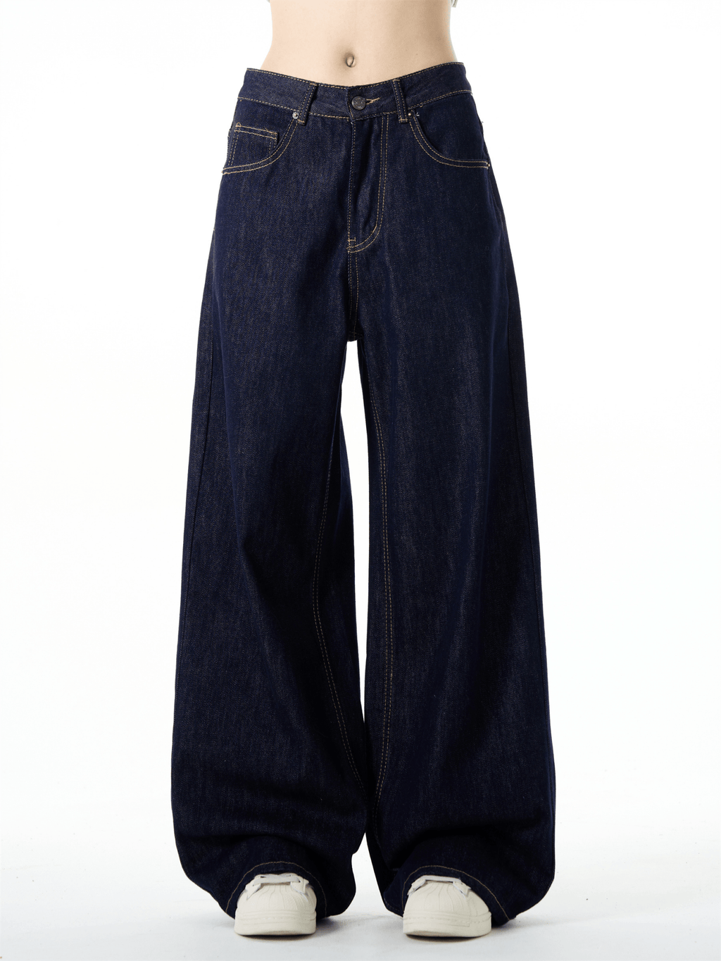 Vintage Straight Fit Wide - Leg Denim Jeans - COPPING THREADS - CT Basics