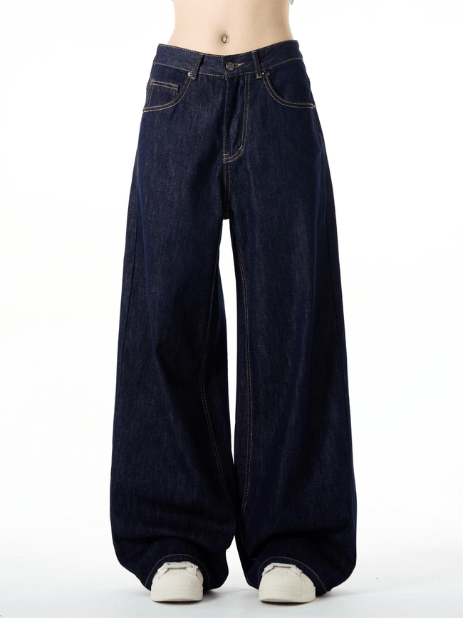 Vintage Straight Fit Wide - Leg Denim Jeans - COPPING THREADS - CT Basics Hover Image