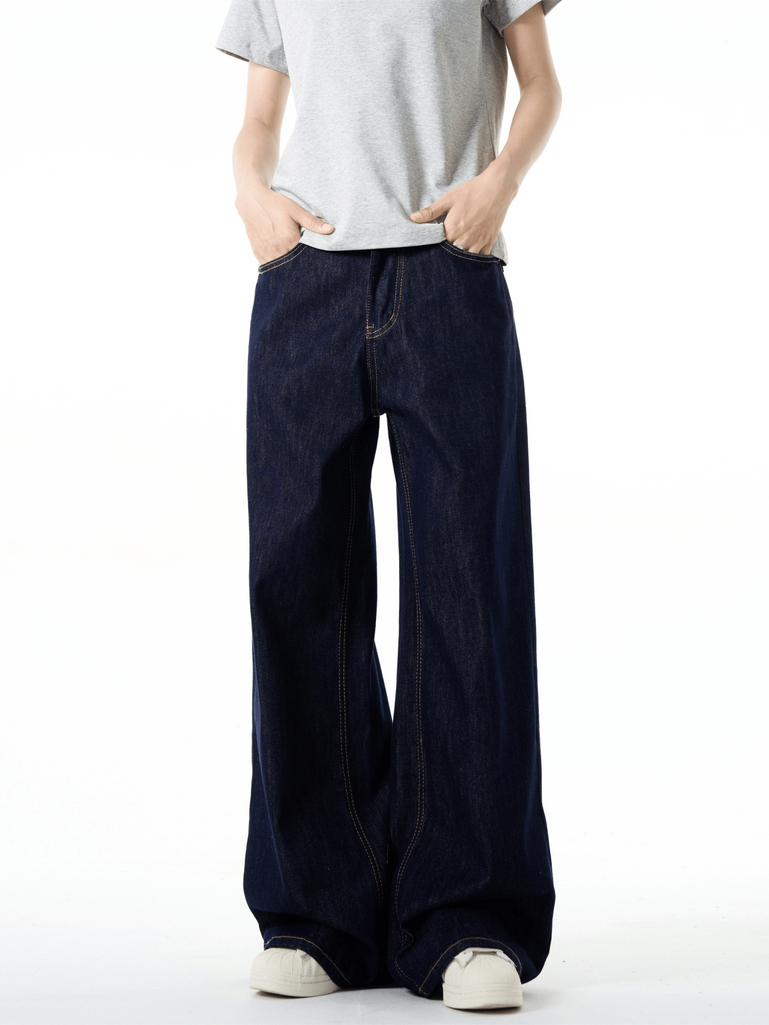 Vintage Straight Fit Wide - Leg Denim Jeans - COPPING THREADS - CT Basics