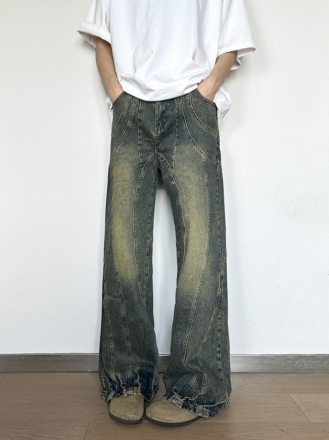 Vintage Straight-Leg Draped Denim Main Image