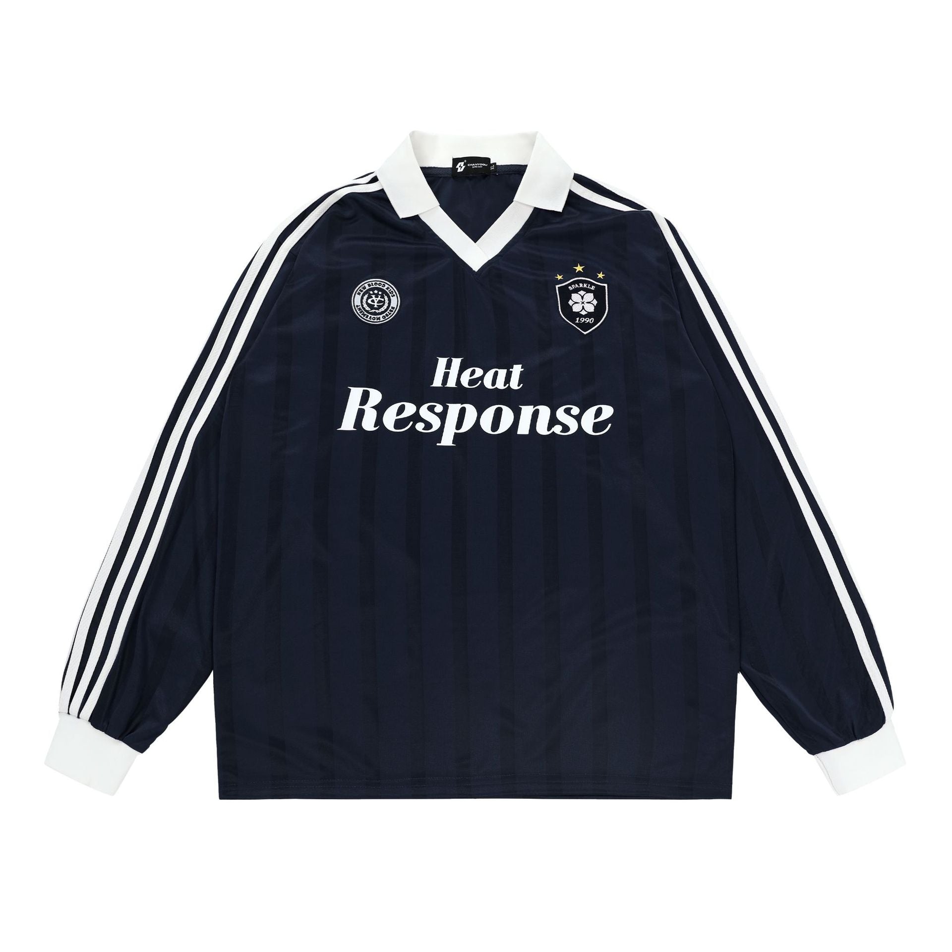 Vintage Stripe Polo Collar Sports Jersey Tee - COPPING THREADS - CHICISLAND