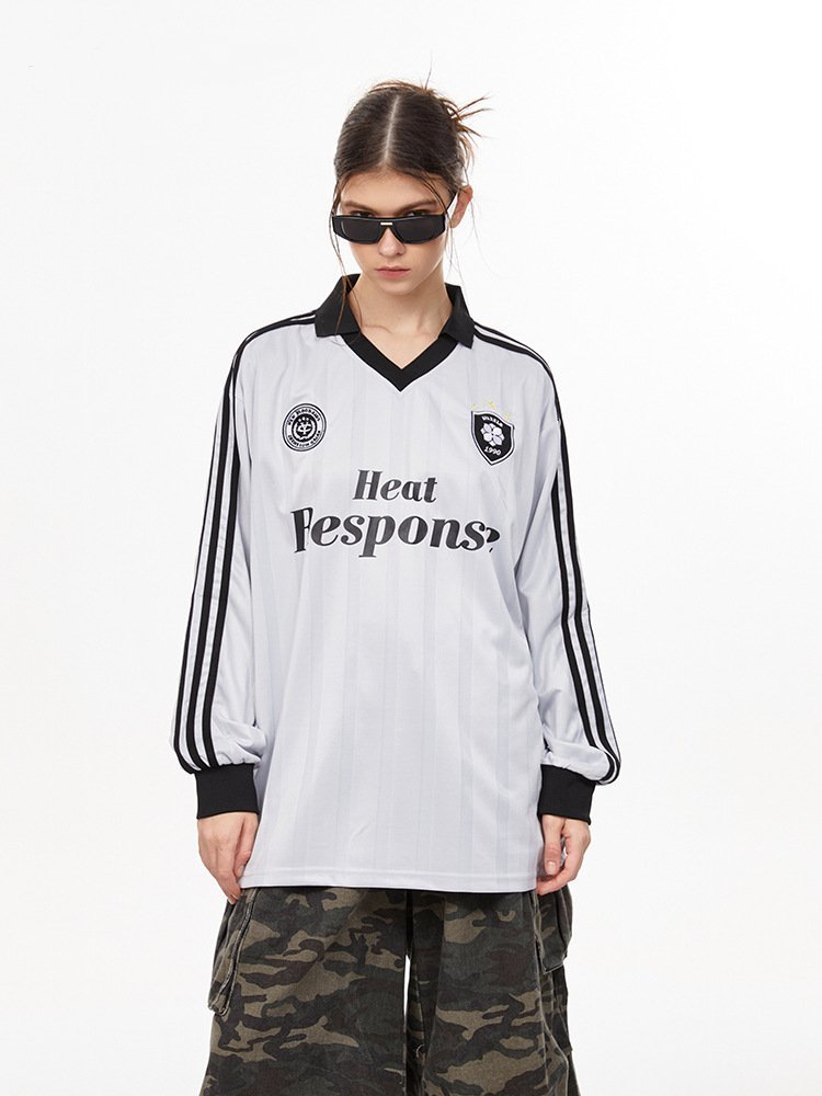 Vintage Stripe Polo Collar Sports Jersey Tee - COPPING THREADS - CHICISLAND Hauptbild