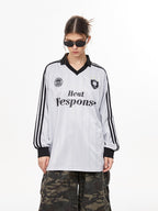 Vintage Stripe Polo Collar Sports Jersey Tee - COPPING THREADS - CHICISLAND