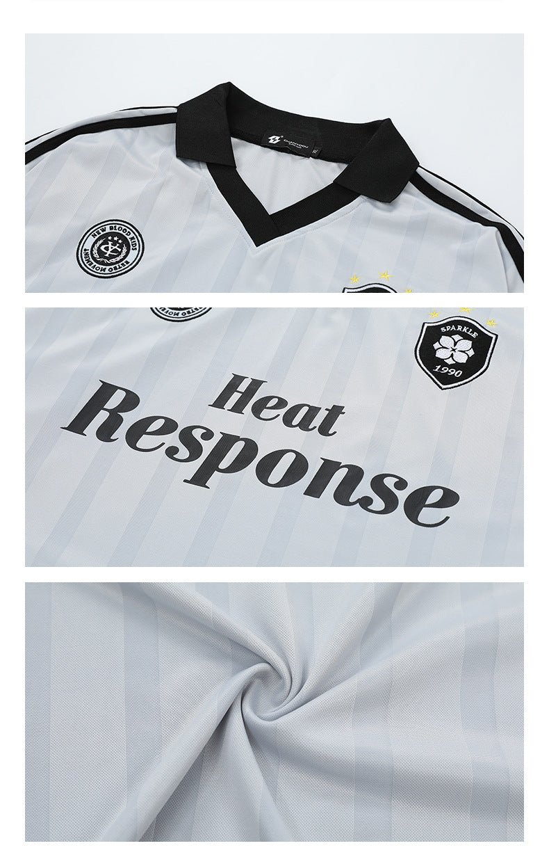 Vintage Stripe Polo Collar Sports Jersey Tee - COPPING THREADS - CHICISLAND