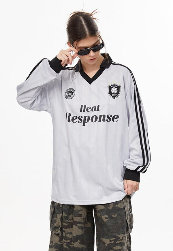 Vintage Stripe Polo Collar Sports Jersey Tee - COPPING THREADS - CHICISLAND