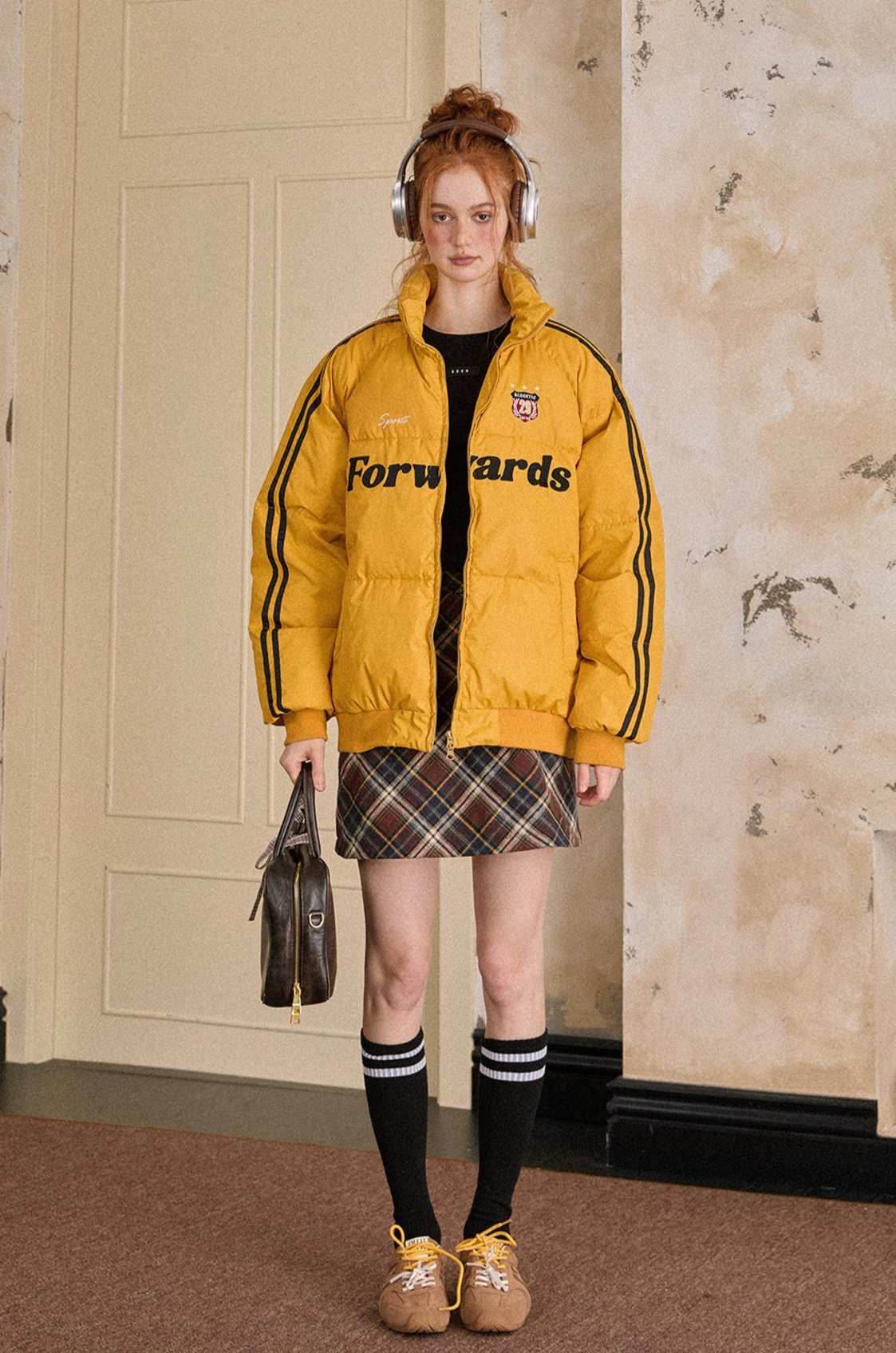 Vintage Stripe Sleeve Puffer Jacket - COPPING THREADS - CATTEE