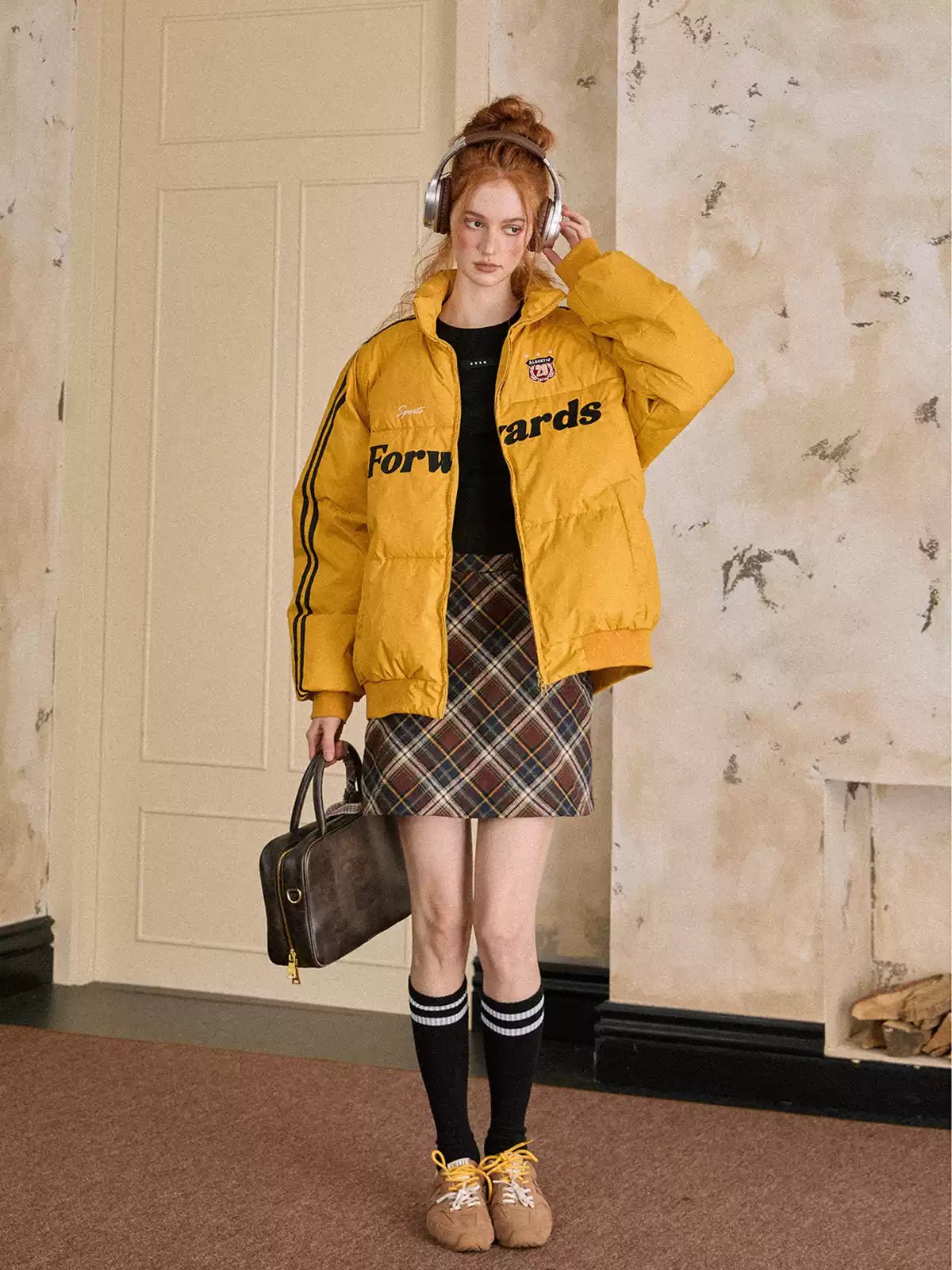 Vintage Stripe Sleeve Puffer Jacket - COPPING THREADS - CATTEE