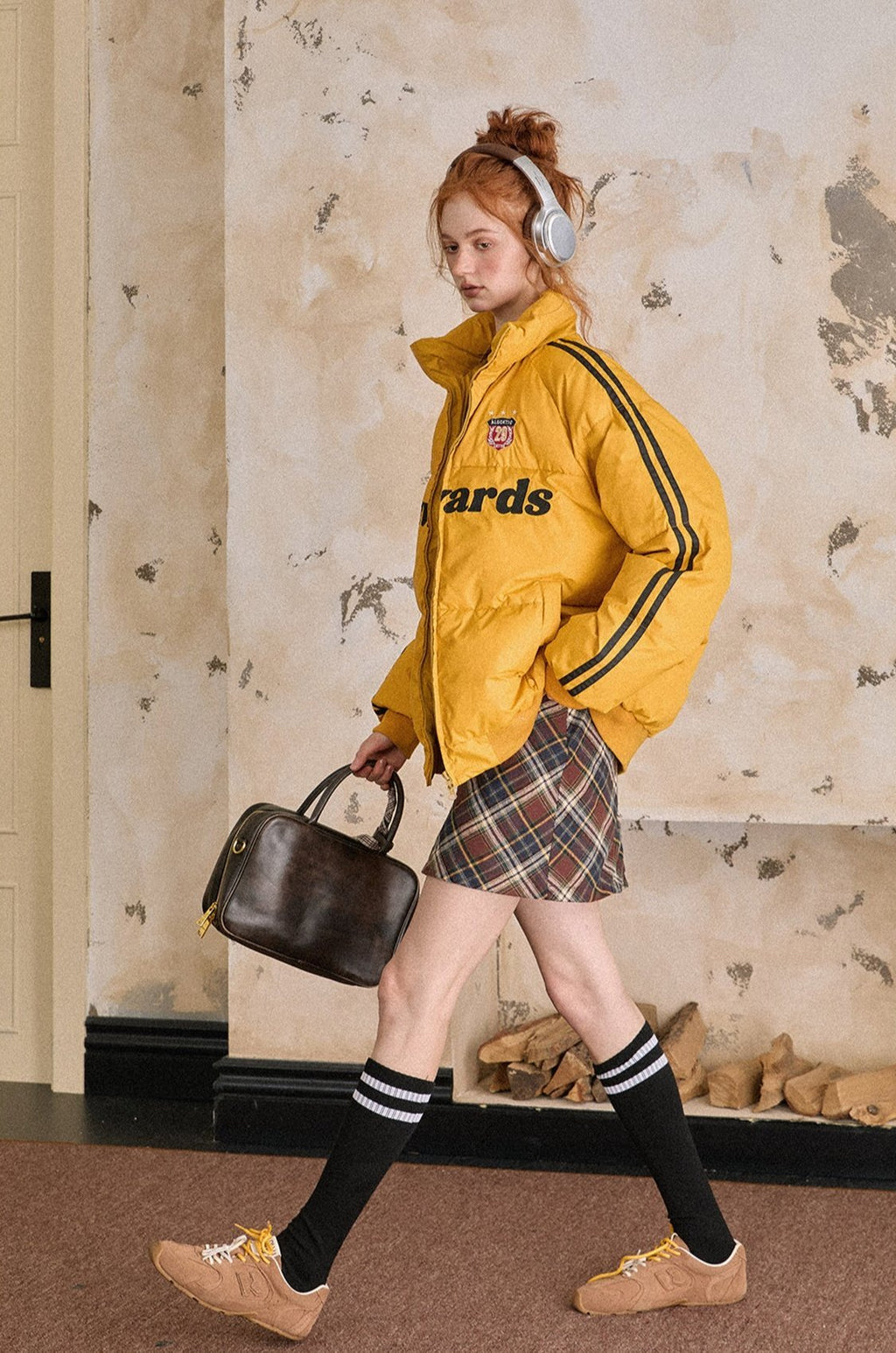 Vintage Stripe Sleeve Puffer Jacket - COPPING THREADS - CATTEE