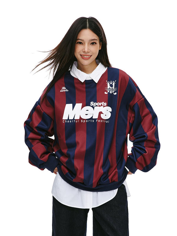 Vintage Stripe Sports Jersey Long Sleeve Sweatshirt - COPPING THREADS - CT Select