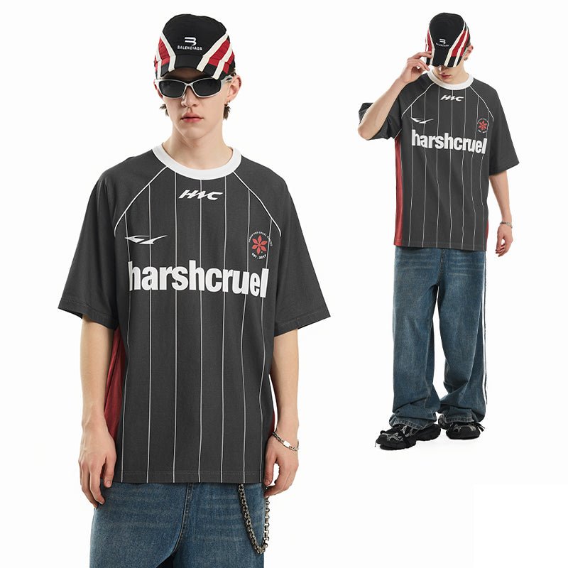 Vintage Striped Patchwork Raglan Jersey Tee - COPPING THREADS - Harsh and Cruel