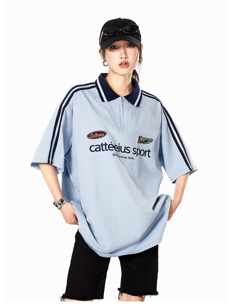 Vintage Striped Polo Collar Tee - COPPING THREADS - CATTEE