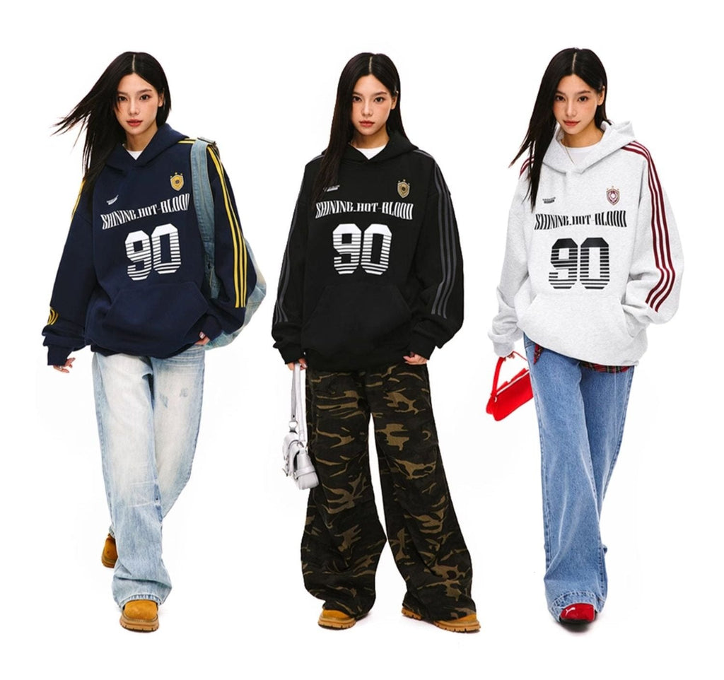 Vintage Striped Sleeve Jersey Hoodie - COPPING THREADS - CHICISLAND